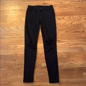 AEO Black Ripped Super Stretch Skinny Jeans